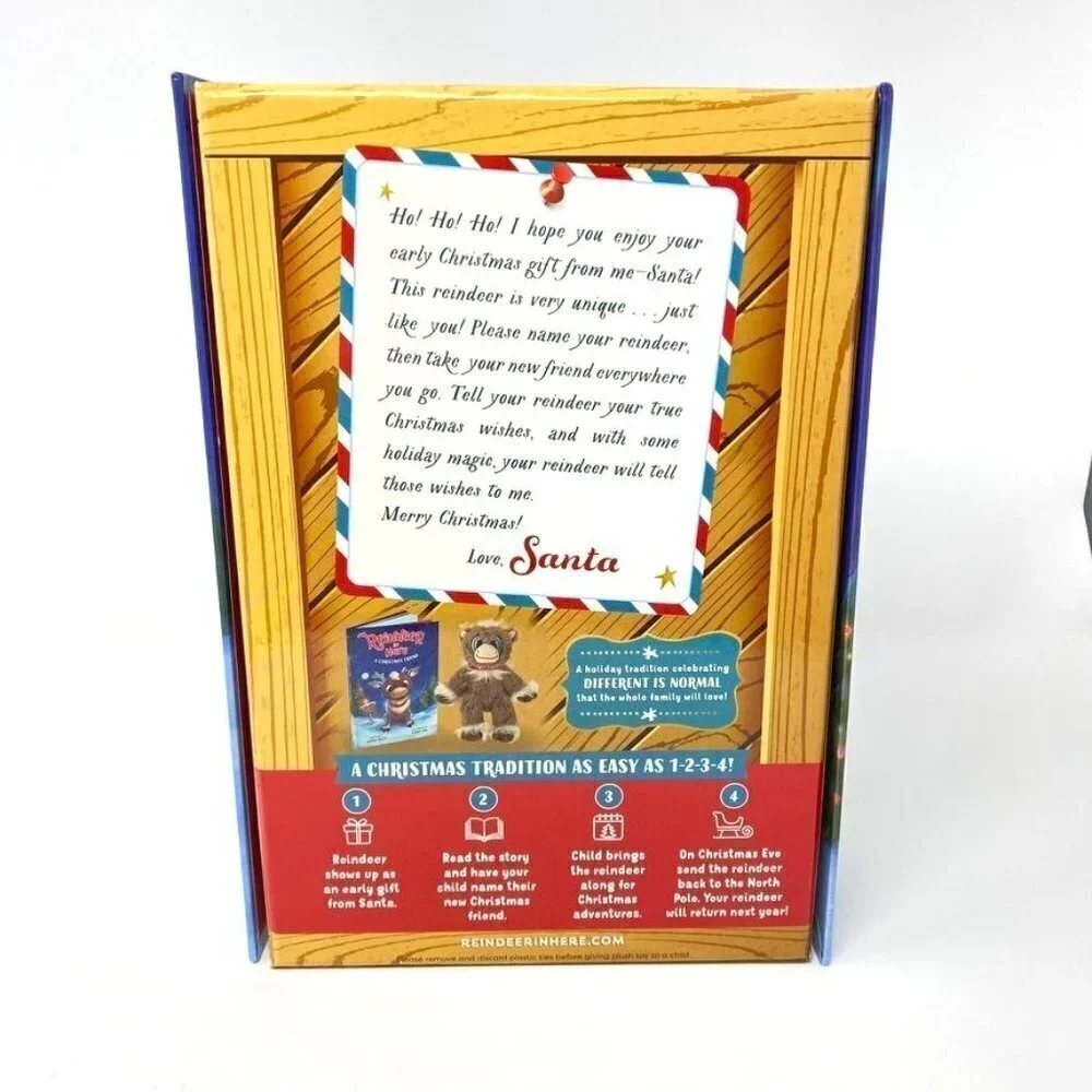 Reindeer in Here Gift Set Book, Plush, 2 Piece Pajama Sleep Set Sz 6
